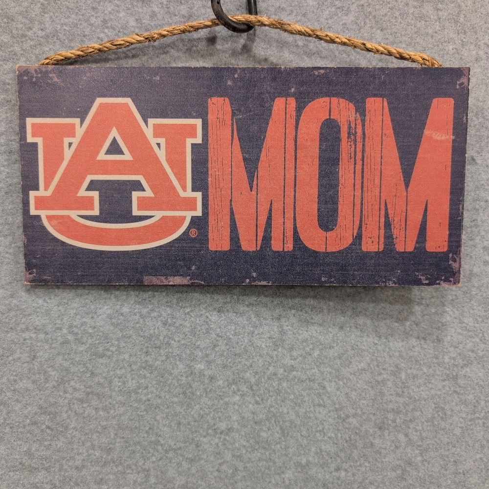 Auburn Tigers Mom Wood Sign Officially Licensed NCAA Home Decor Wall Art - Picture 1 of 3